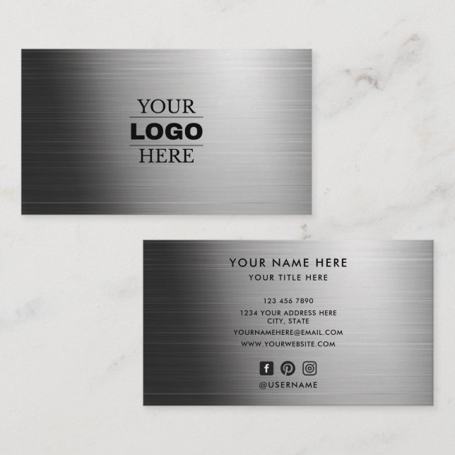 Custom Modern Business Logo Branded Card (Front/Back)