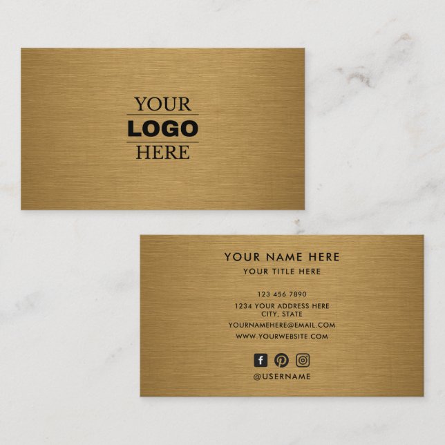 Custom Modern Business Logo Branded Card (Front/Back)