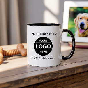 Custom Modern Business Logo Branded Coffee Mug