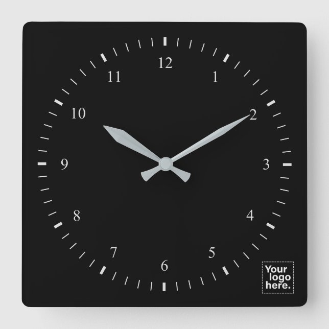 Custom Modern Business Logo Promotional Square Wall Clock (Front)