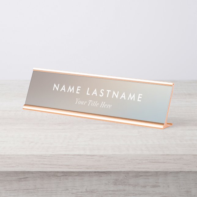 Custom Modern Business Promotional Desk Name Plate (Front)