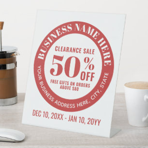 Custom Modern Business Store Sale Deals and Offers Pedestal Sign