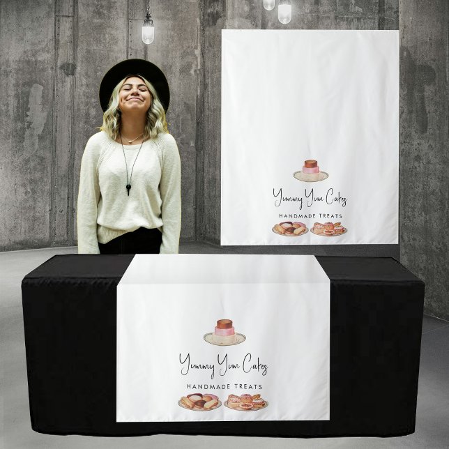 Custom Modern Business Table Runner Cakes Banner Tapestry (Custom Modern Business Table Runner Cakes Banner Tapestry)