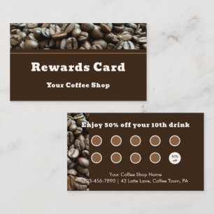 Custom Modern Cafe Coffee Shop Reward Customer Loyalty Card