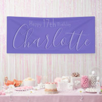 Custom Modern Chic Purple Happy 17th Birthday  