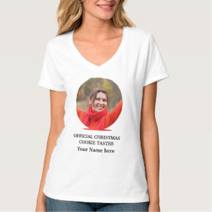 Custom modern Christmas cookie photo template T-Sh T-Shirt