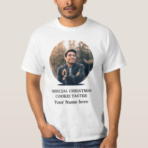 Custom modern Christmas cookie photo template T-Shirt