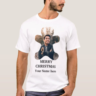 Custom Modern Christmas gingerbread man photo T-Shirt