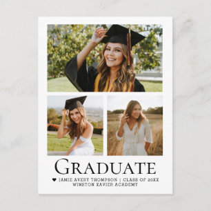Custom Modern Classic Photo collage Graduate Postcard