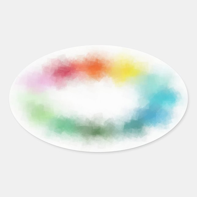 Custom Modern Colourful Abstract Blank Template Oval Sticker (Front)