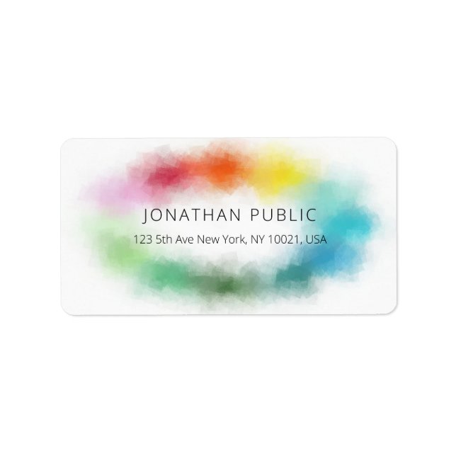 Custom Modern Colourful Abstract Elegant Template Label (Front)