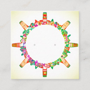 Custom Modern Colourful Floral Small Earring Cards