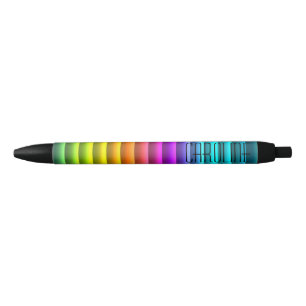Custom Modern Colourful Rainbow Stripes Pattern Black Ink Pen