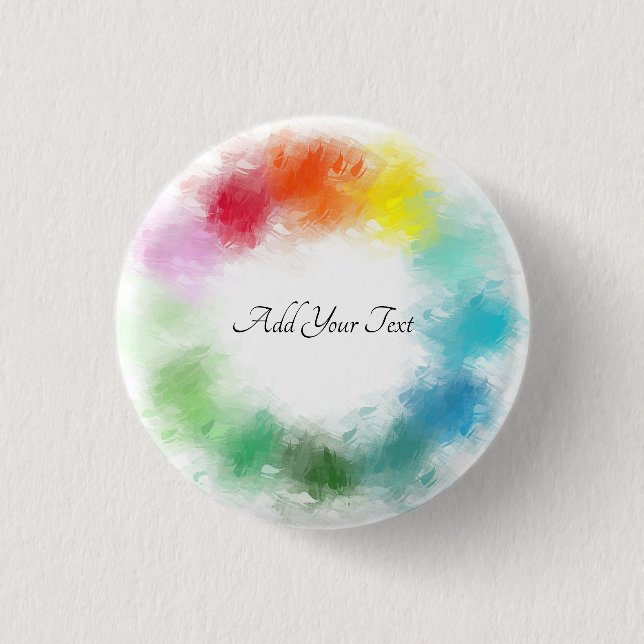 Custom Modern Colourful Template Hand Script Trend 3 Cm Round Badge (Front)