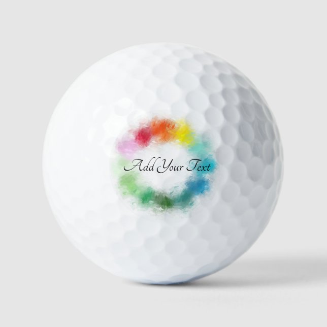 Custom Modern Colourful Template Handwritten Text Golf Balls (Front)