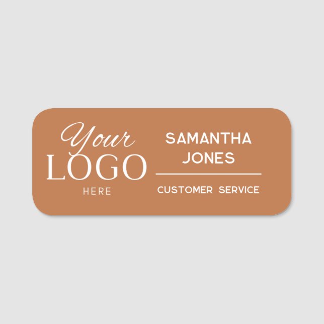 Custom Modern Company Business Employee Boho Name Tag (Front)