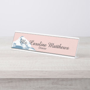 Custom Modern Contemporary Mountain Desk Name Plate