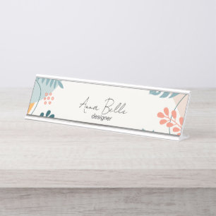 Custom Modern Contemporary Summer Desk Name Plate