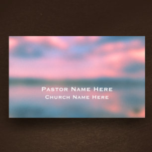 Custom Modern Cool Lake Christian Church Pastor  Business Card