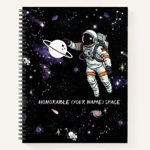 Custom Modern Cool pattern stars sky moon Black Notebook
