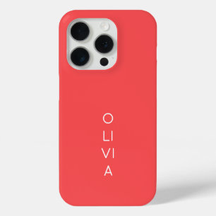 Custom Modern Coral Minimalist iPhone 15 Pro Case