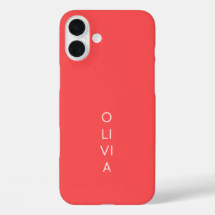 Custom Modern Coral Minimalist iPhone 16 Plus Case