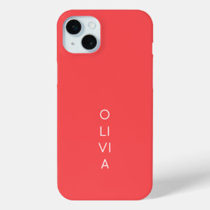Custom Modern Coral Minimalist iPhone 15 Mini Case