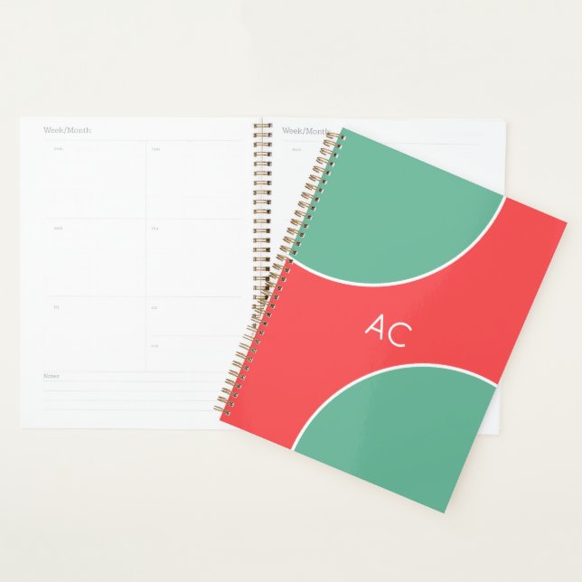 Custom Modern Coral Minimalist Planner (Display)