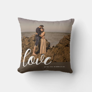 Custom Modern Couple Photo Throw Pillow
