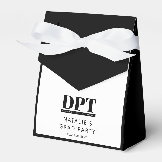 Custom Modern DPT Doctor of Physical Therapy Favour Box (Front Side)