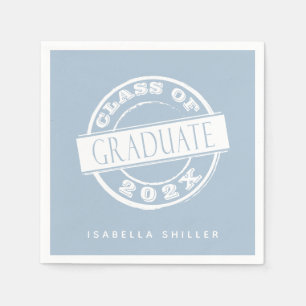 Custom Modern Dusty Blue Graduate Napkin