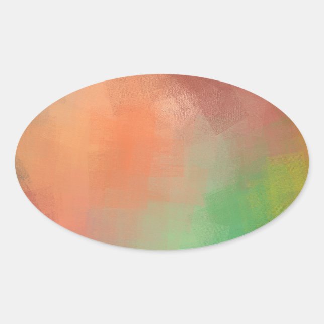 Custom Modern Elegant Abstract Art Blank Template Oval Sticker (Front)