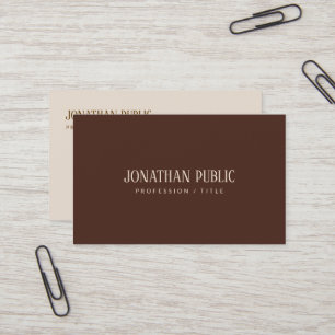 Custom Modern Elegant Brown & Beige Luxury Silk Business Card