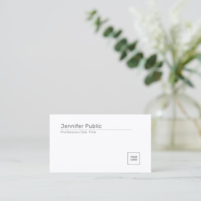 Custom Modern Elegant Company Logo Template Business Card (Standing Front)