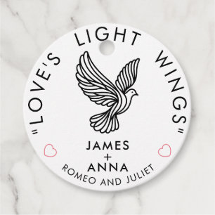 Custom Modern Elegant Couple Stylish Heart Quote  Favour Tags