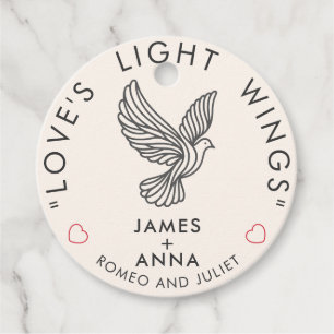 Custom Modern Elegant Couple Stylish Heart Quote Favour Tags