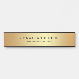 Custom Modern Elegant Glamour Gold Template Door Sign