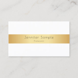Custom Modern Elegant Gold White Template Business Card