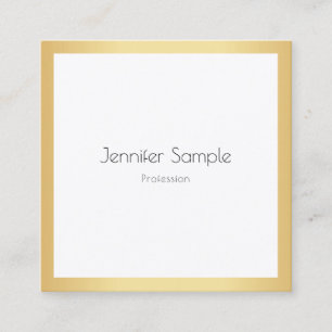 Custom Modern Elegant Gold White Template Square Business Card