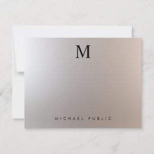 Custom Modern Elegant Initial Monogram Silver Card