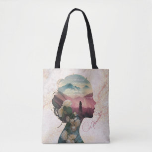 Custom Modern Elegant Keepsake Inspirational Quote Tote Bag