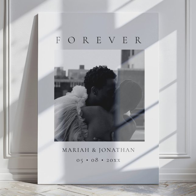 Custom Modern Elegant Minimal Newlywed Gift Canvas Print (Creator Uploaded)