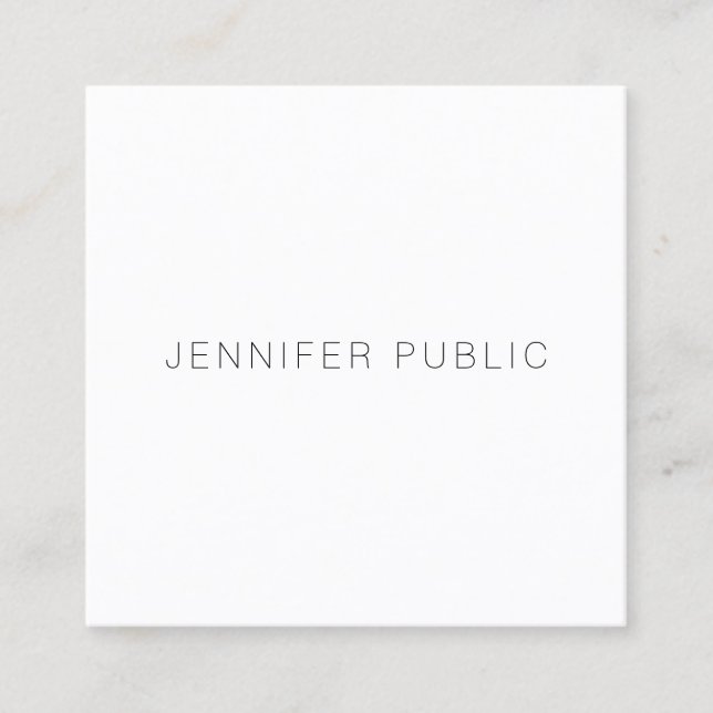 Custom Modern Elegant Minimalist Design Template Square Business Card (Front)