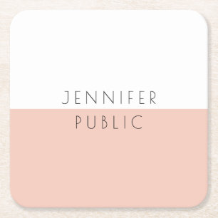 Custom Modern Elegant Minimalist Simple Template Square Paper Coaster