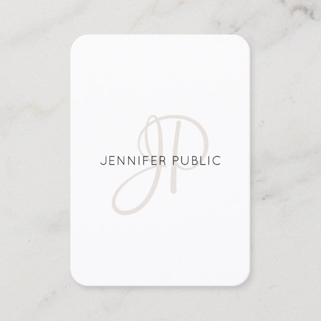 Custom Modern Elegant Monogram Design Template Business Card (Front)