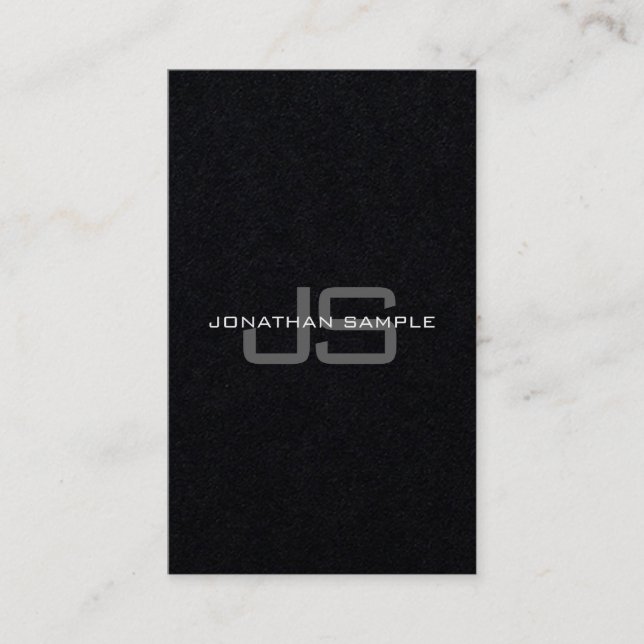 Custom Modern Elegant Monogram Template Luxury Business Card (Front)