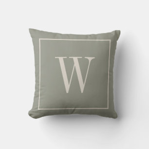 Custom Modern Elegant Monogrammed Initial Taupe  Cushion