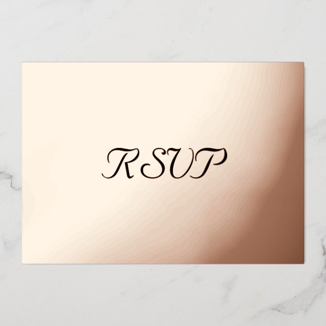 Custom Modern Elegant Party Event RSVP Rose Gold (Front)