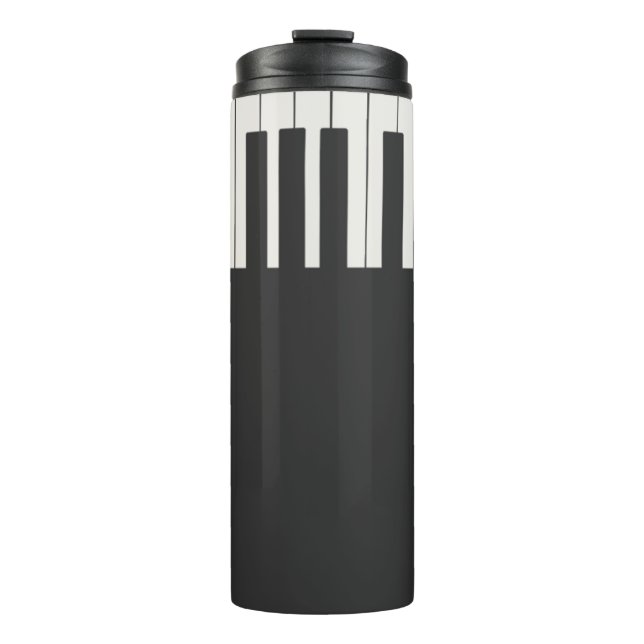 Custom modern elegant piano keys thermal tumbler (Front)