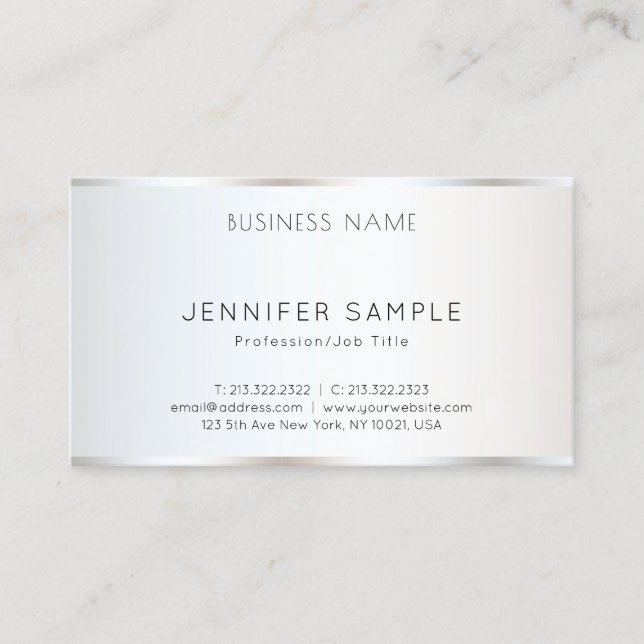 Custom Modern Elegant Plain Template Best Business Card (Front)